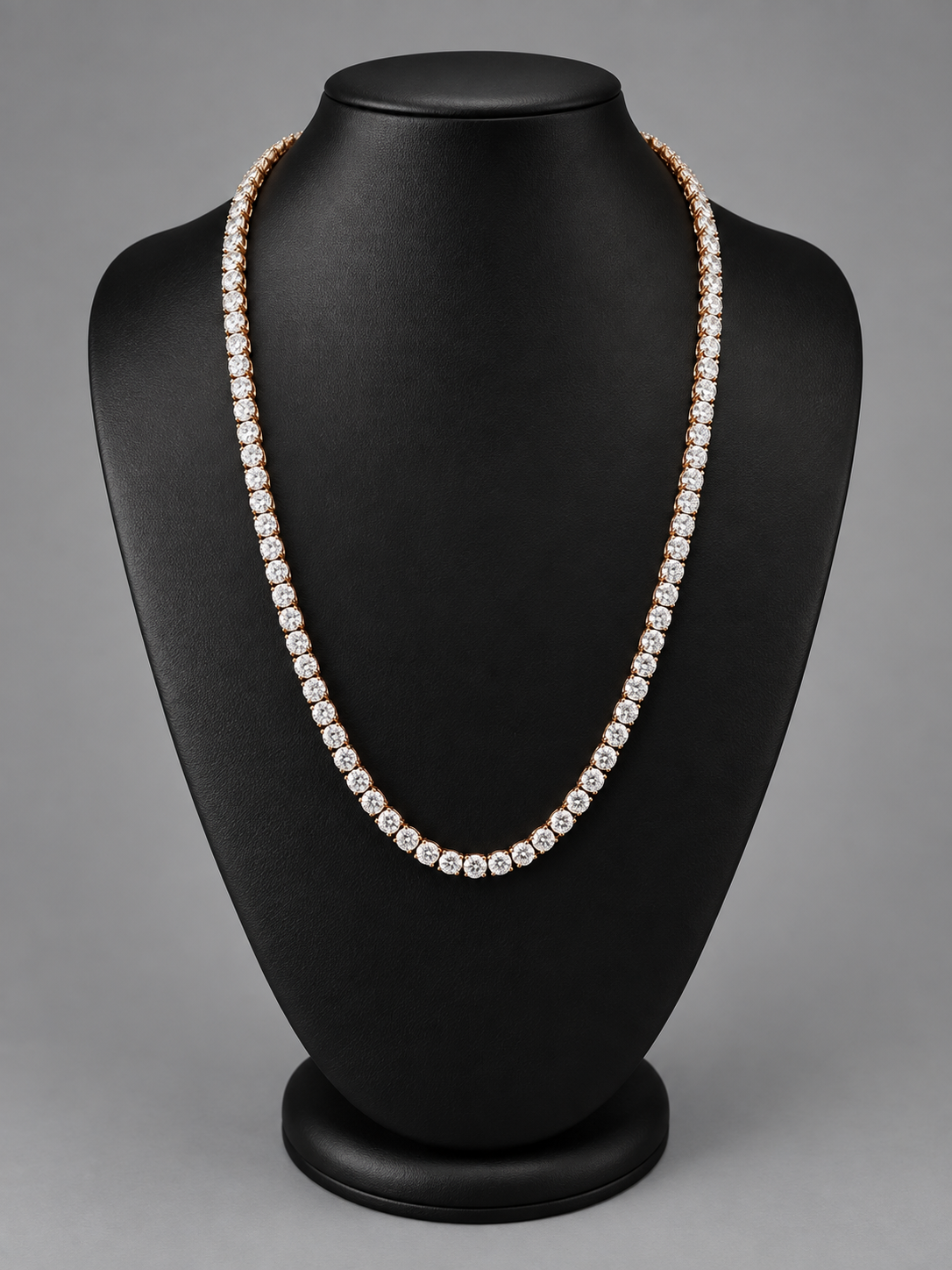 Rose Gold Diamond Tennis Necklace
