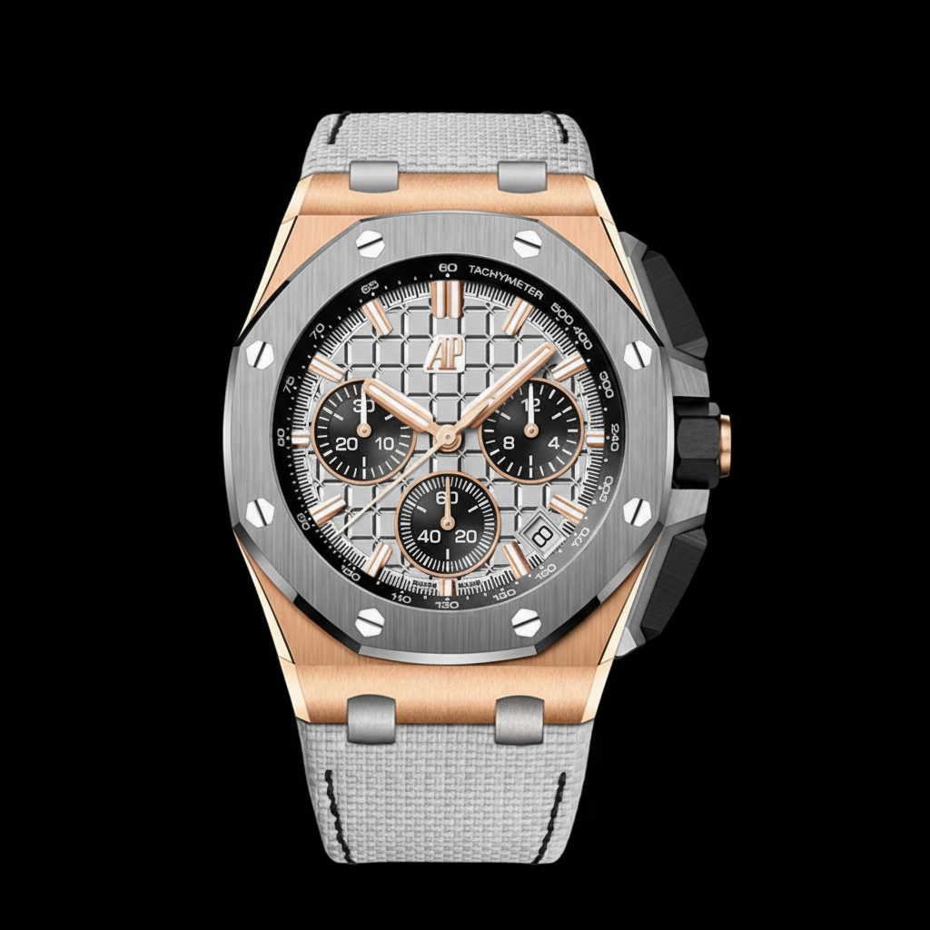 Royal Oak Offshore Chronograph — Rose Gold Titanium Grey Strap