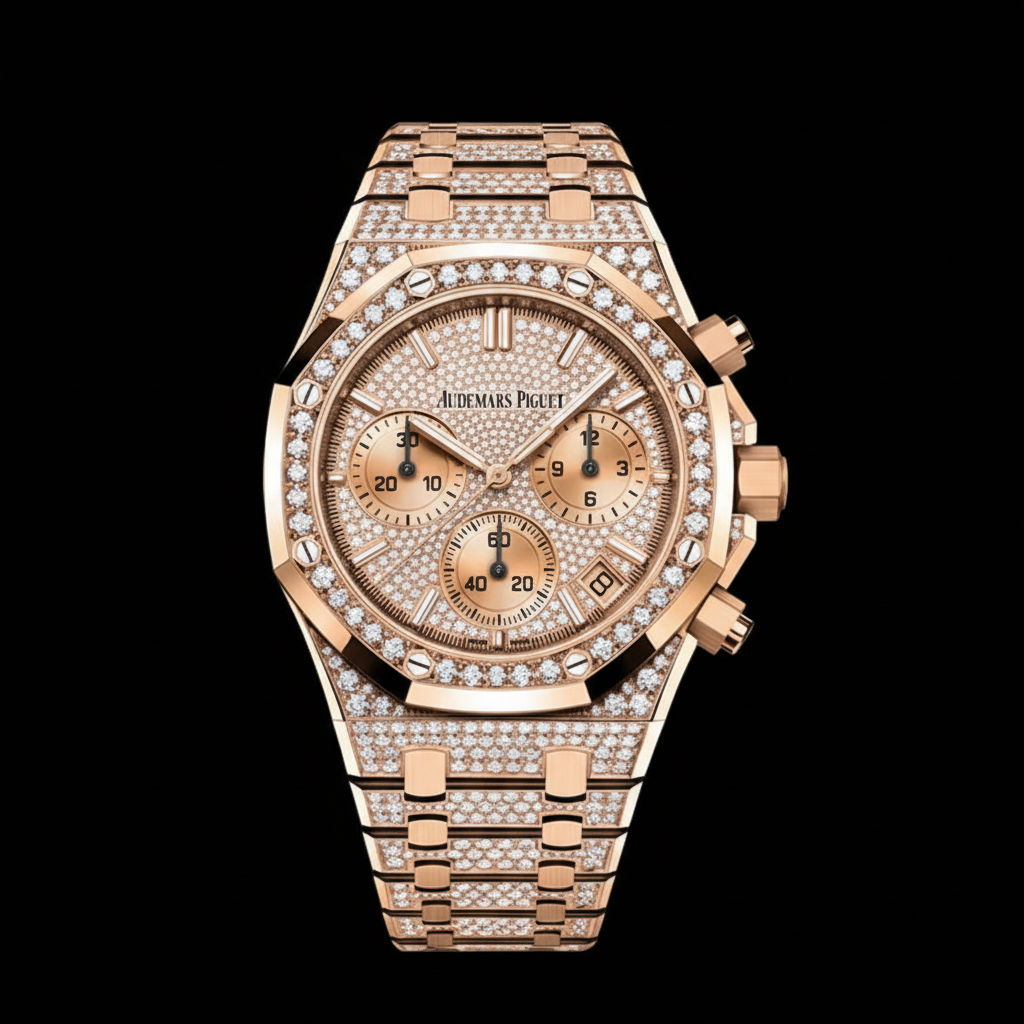 Royal Oak Offshore Chronograph — Rose Gold Full Diamond Pavé