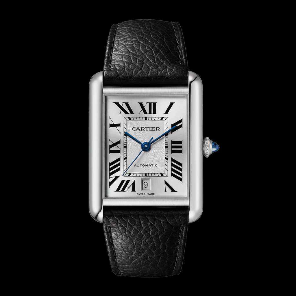 Tank Must — Silver Leather Strap