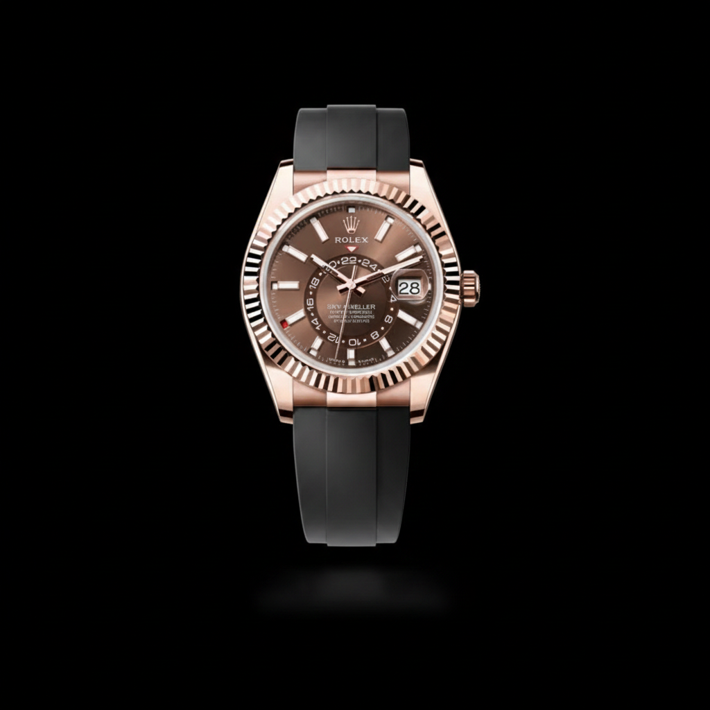 Sky-Dweller — Rose Gold Chocolate Rubber