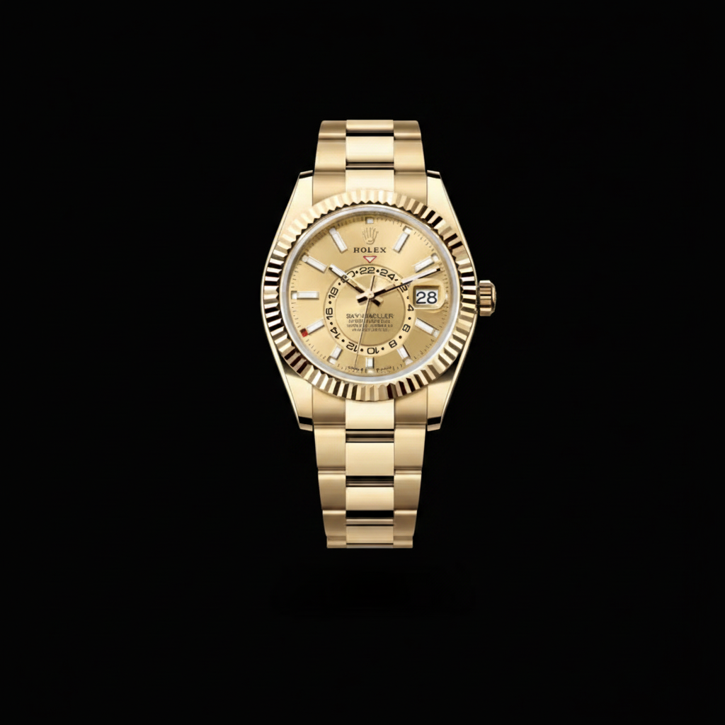 Sky-Dweller — Yellow Gold Champagne Oyster